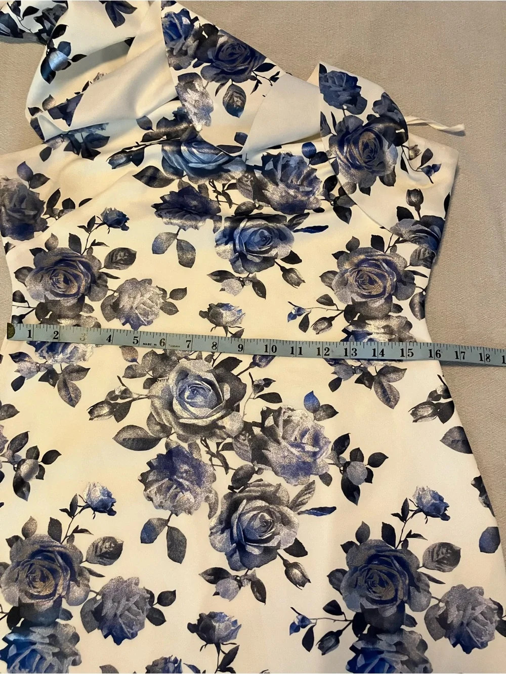 Eliza J one shoulder floral cocktail dress sz 12 wedding guest scuba sheath - Picture 4 of 10